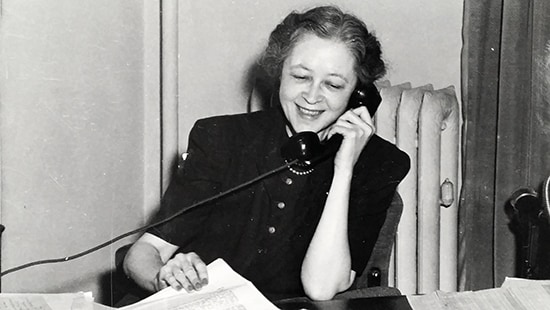 Ida Koran on the phone