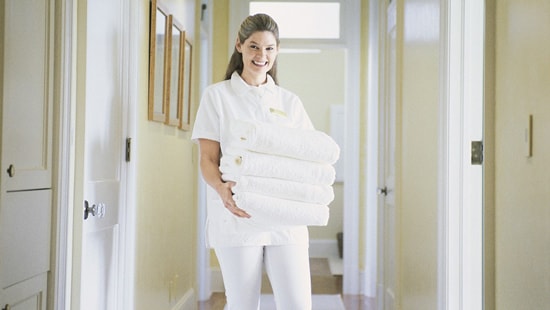 Nurse with towels